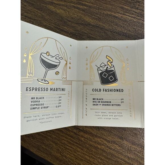 Mr. Black Espresso Martini Push Pin with Coffee Cocktail Drink Recipes Gift Set - Picture 3 of 5